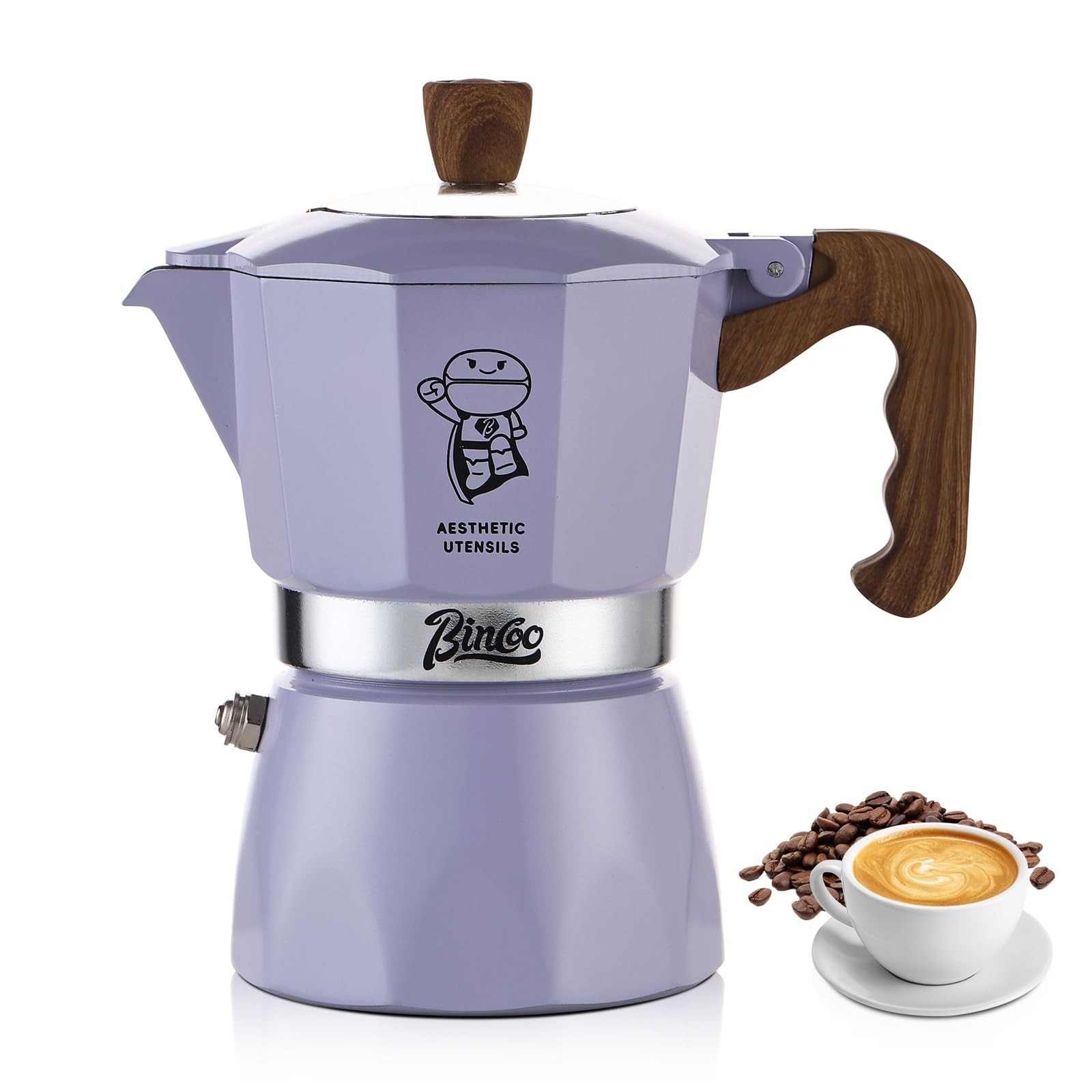 Bincoo Espresso Maker Stovetop – 2 Cup/120ML Small Stove Top Espresso Italian…