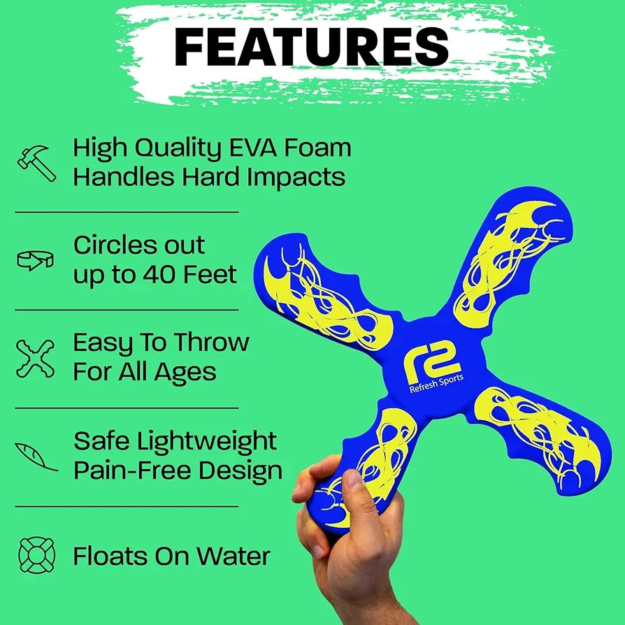 Fun Boomerang Toy for Kids, Outdoor Toy for Kids Ages 6-12 – Summer Gift Idea