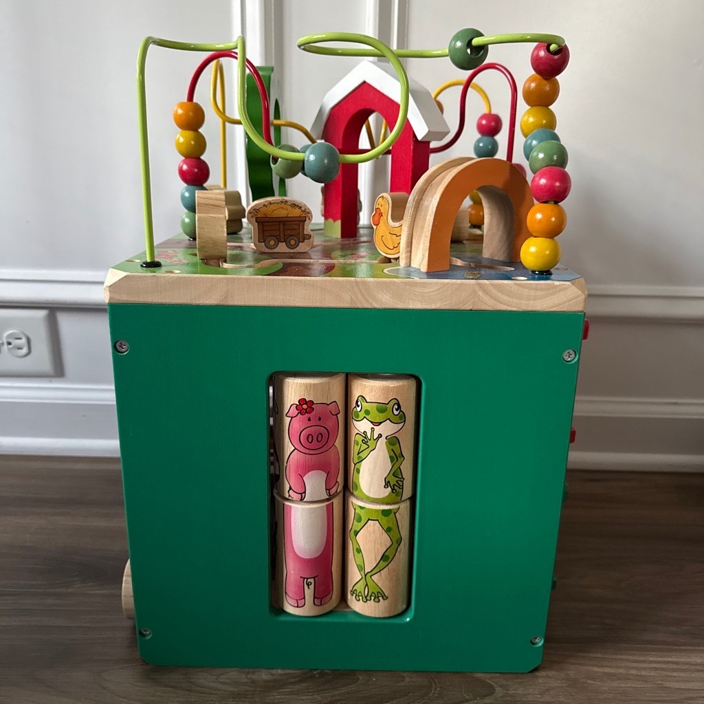Battat Activity Cube Farm Theme Educational Wooden Toys Toddlers Kids