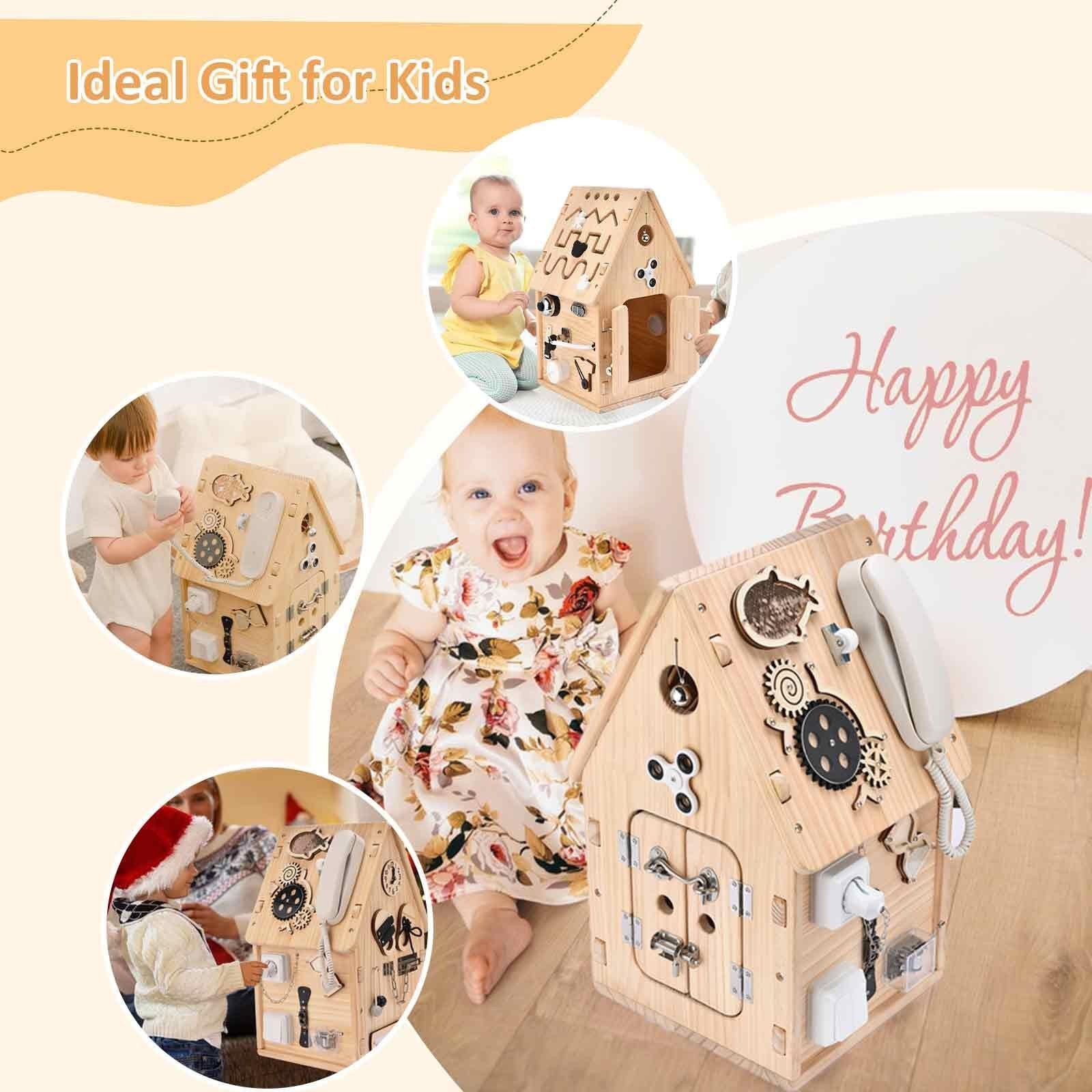 Montessori Busy House Toy – Educational Busy Board for Toddlers & Preschoolers –