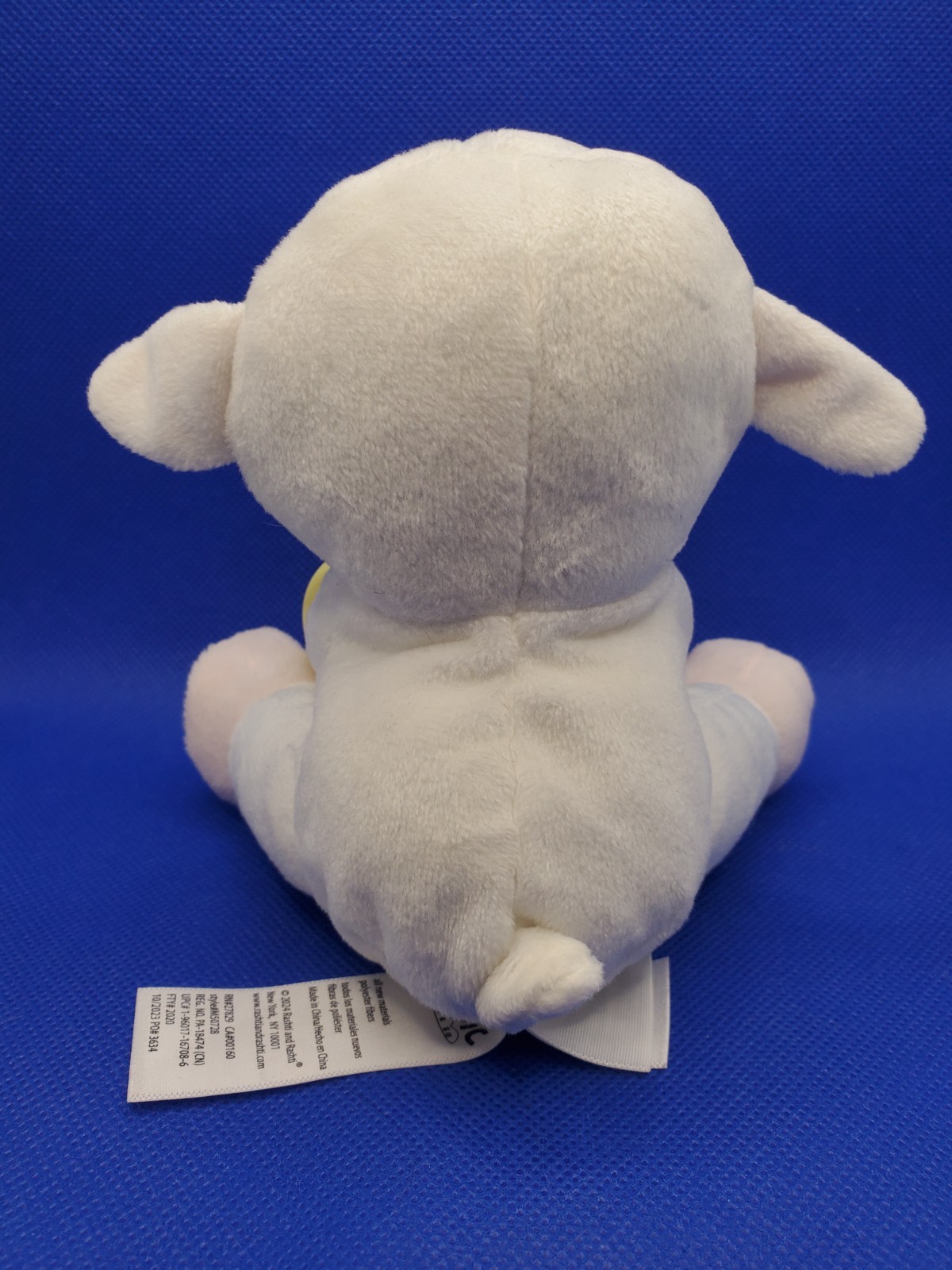 Magic Years Lamb Pacifier Holder Lovey Plush Toy White Sheep 5″ Yellow Heart