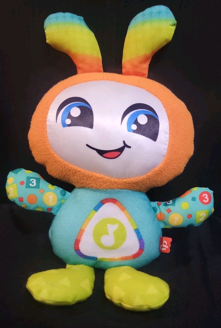 Fisher Price DJ Groovin’ Go Light Up Plush Musical Baby Toy Works ABC,123,MUSIC