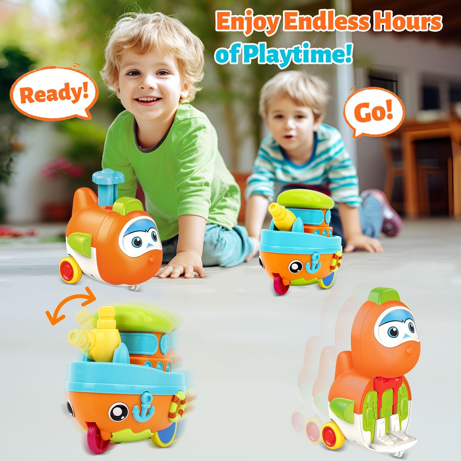 Toddler Toys for 1 Year Old Boy, Press to Go Car Toys for Toddlers 13, Learni…