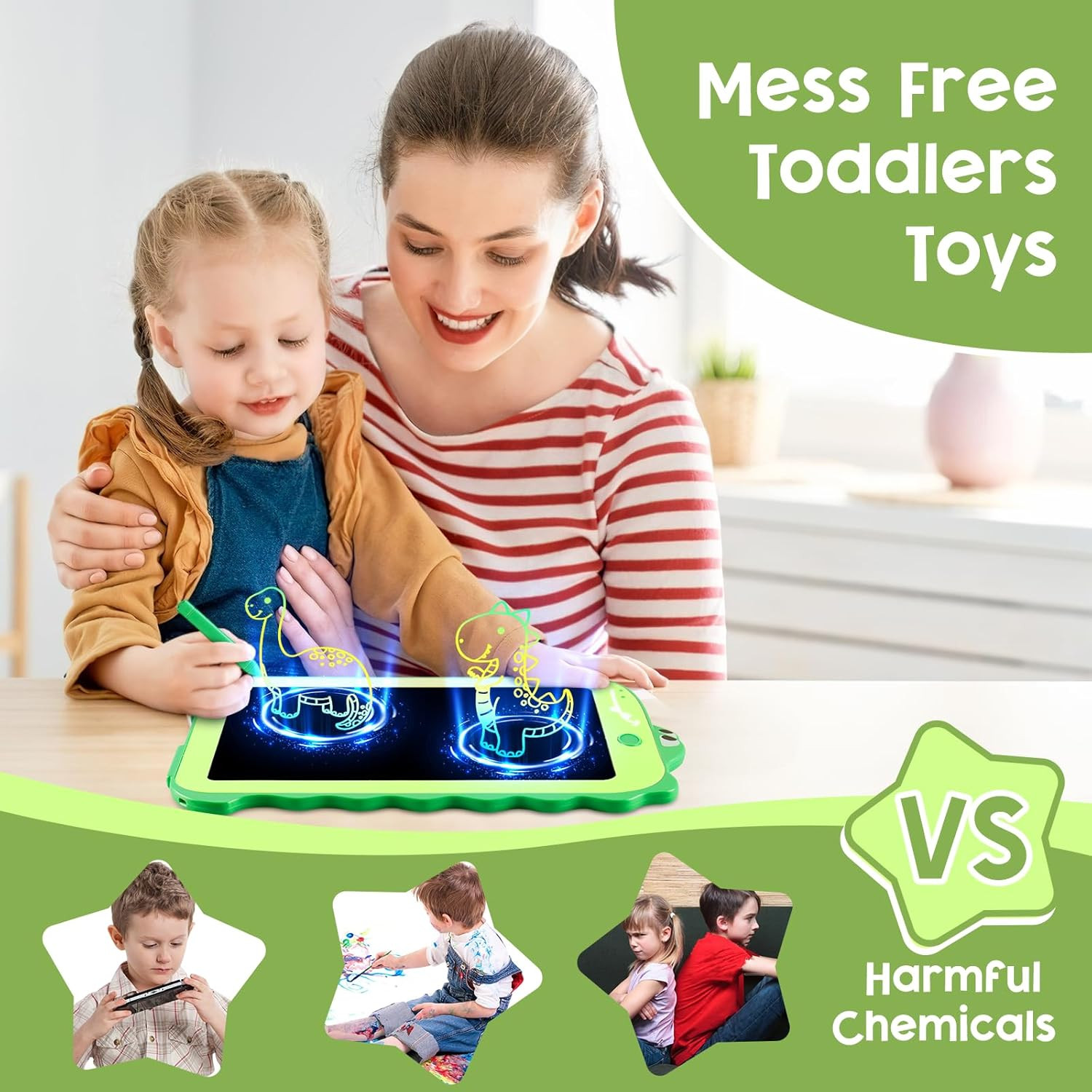 LCD Writing Tablet for Kids, Colorful Toddlers Toys Drawing Board, Educational K