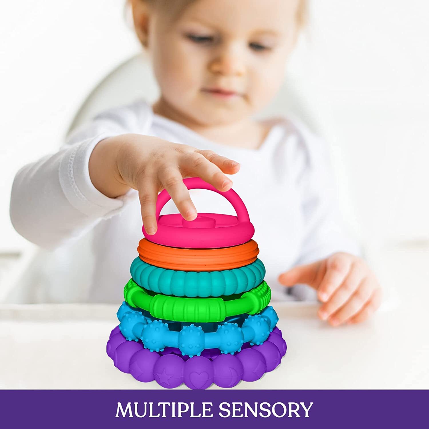 Silicone Stacking Toy – Premium Stacking Teethers- Interactive and Fun for Baby