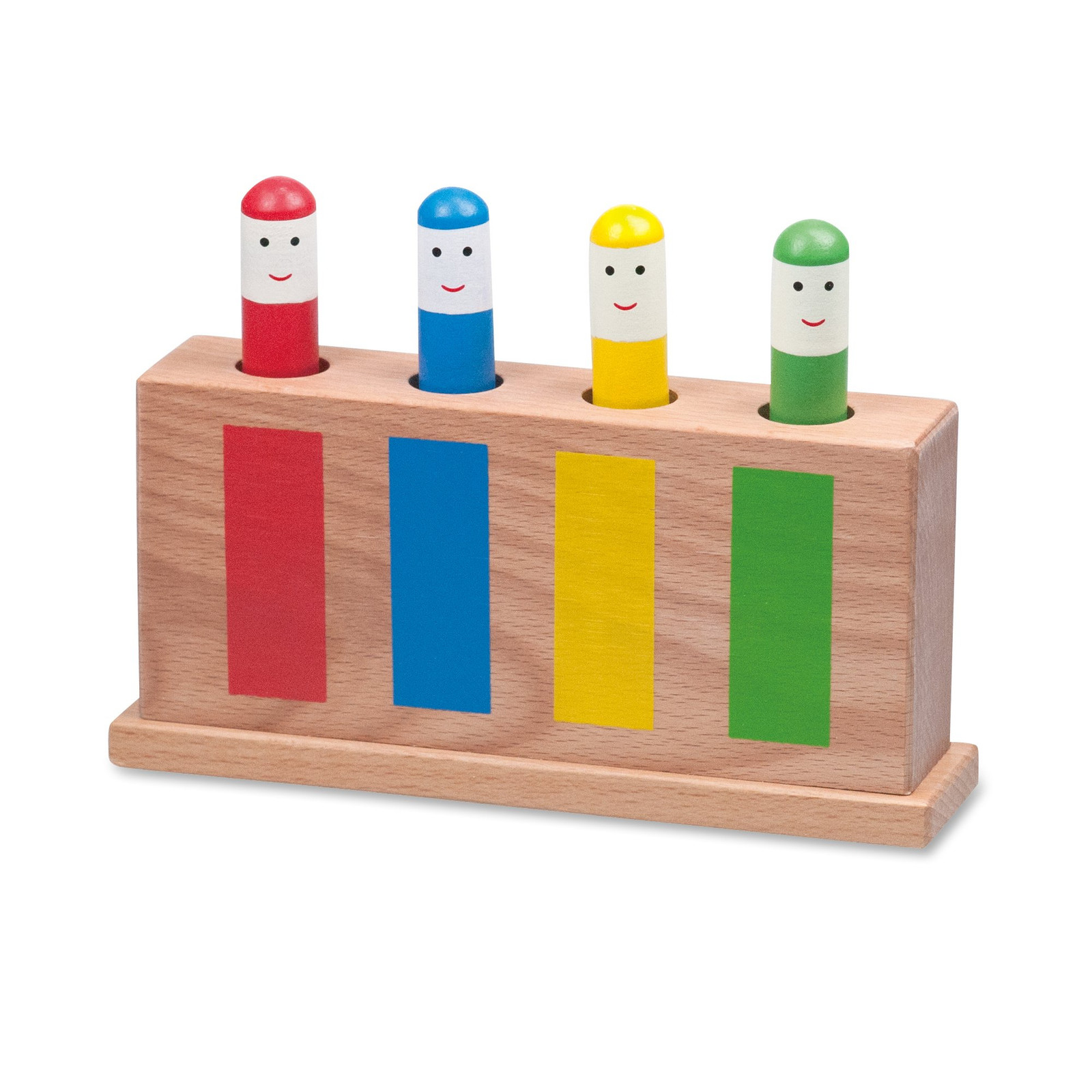 Colorful Wooden Pop Up Toy with Figures for Hand Eye Coordination 12 Months+