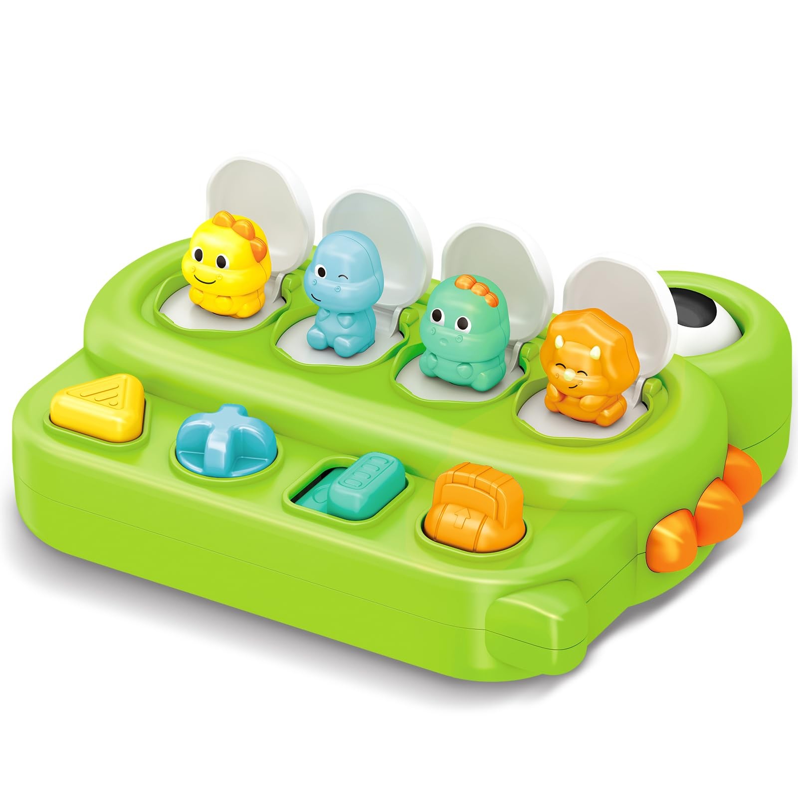 Cause and Effect Pop Up Dinosaur Baby 6-12 Months, Sensory Early Learning Fin…
