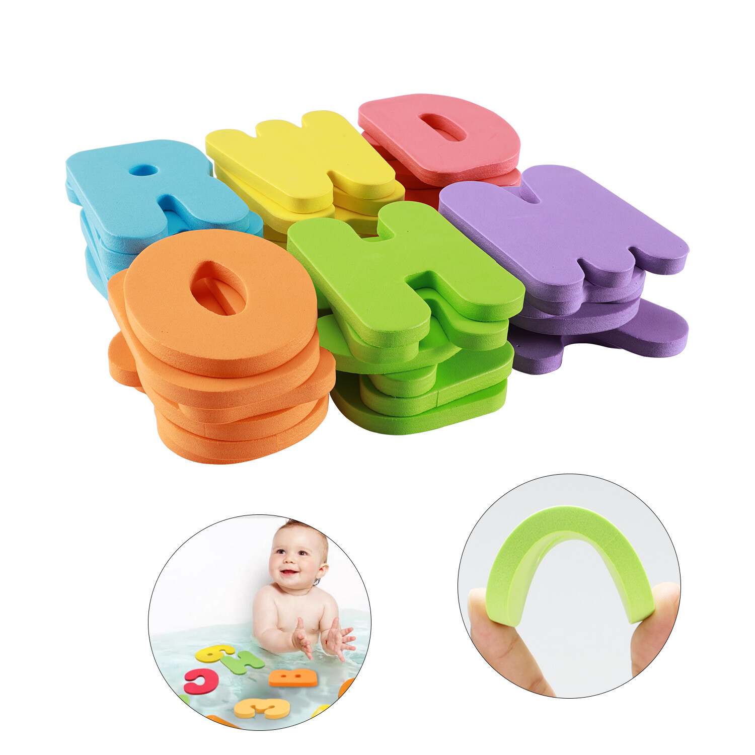 Baby Bath Toys Organizer Educational & Fun ABC Foam Letters & Numbers Alphabet
