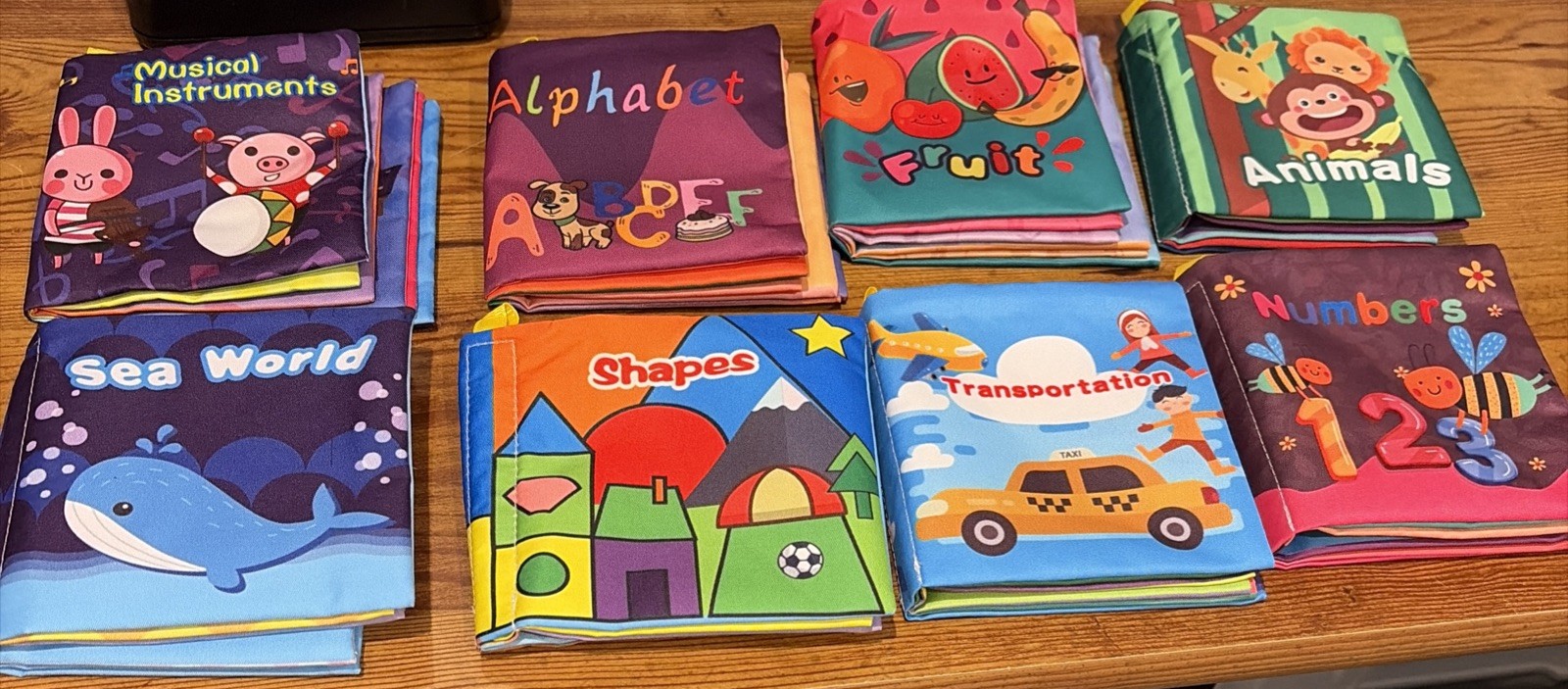 Toyk 8-in-1 Baby Bath Cloth Book Set Animal Alphabet Baby Toddler Set