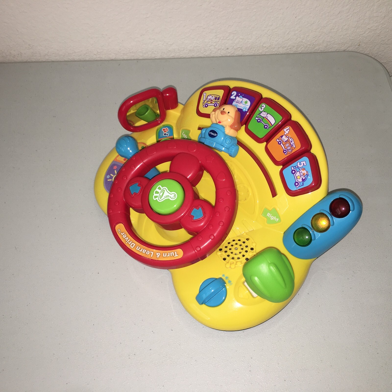 Vtech Baby Turn & Learn Driver Toy Yellow Ages 6-36 mo Toddler Musical Activity.