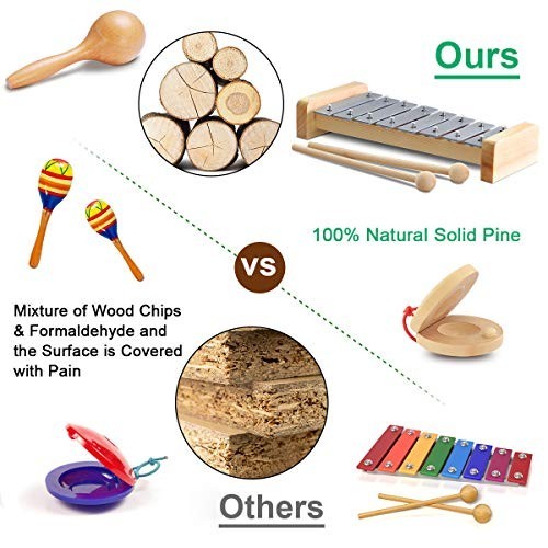 Toddler Musical Instruments, Eco Friendly Music Set for Kids Preschool…