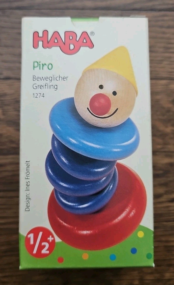 HABA Piro Wooden Grasping Toy 1274 NEW Baby Rattle Montessori Discontinued