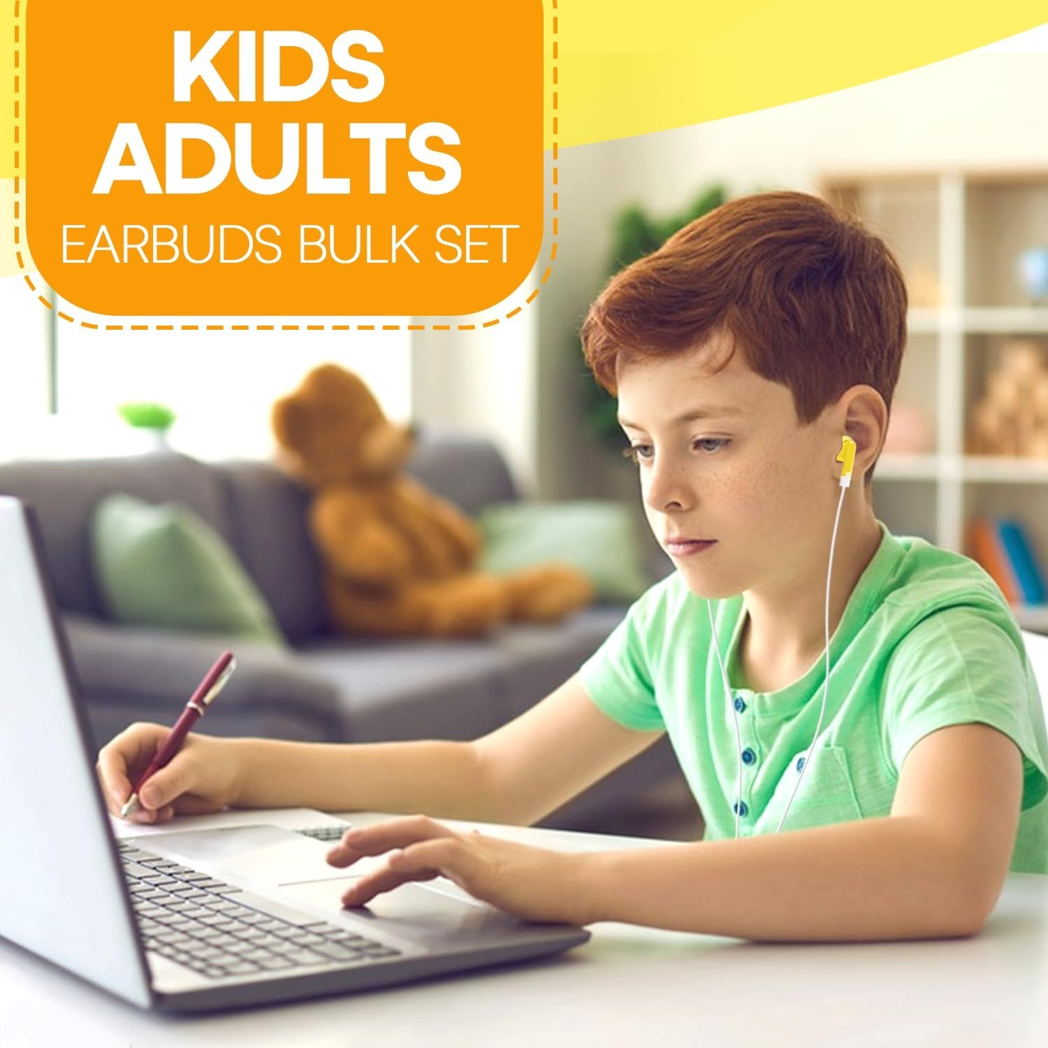 Kids Earbud Headphones Bulk 100 Pack Multi Color Class Set for School Classro…