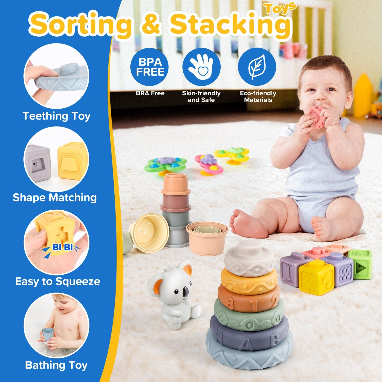 6-in-1 Baby Toys 6 to 12 Months, Montessori Toys for Babies 6-12-18 Months, I…