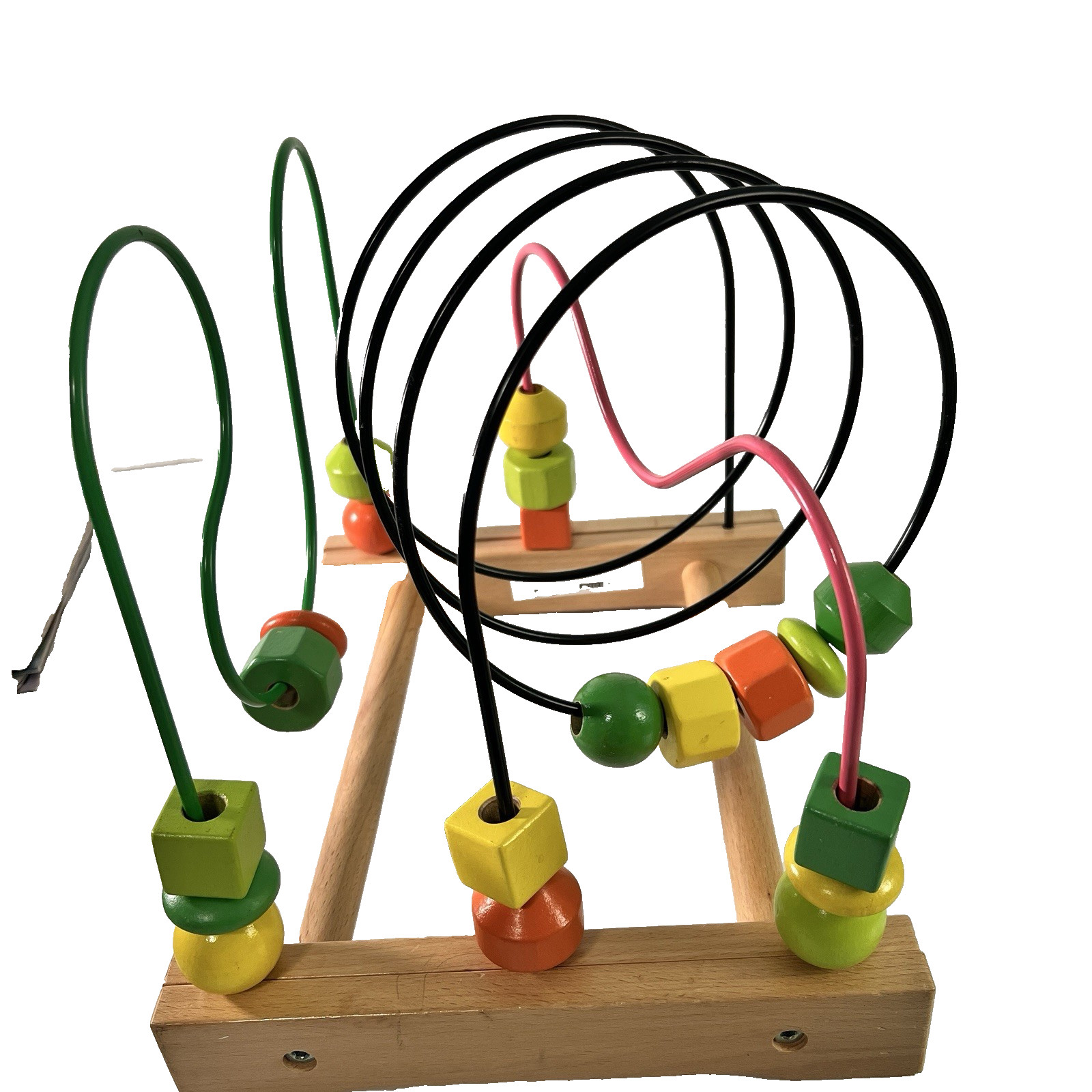 Ikea Wooden Bead Rollar Coaster Maze Toddler Toy 10 x 12 x 11 Motor Skills