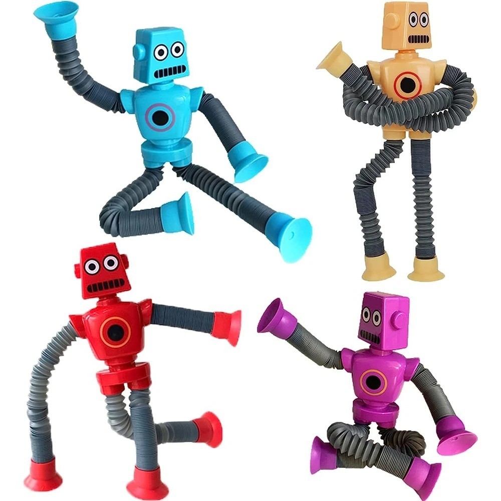 Autism Sensory Toys for Kid Boys Year Old Ages 4 5 6 7 8 9 10, Suction Rob-4PCS