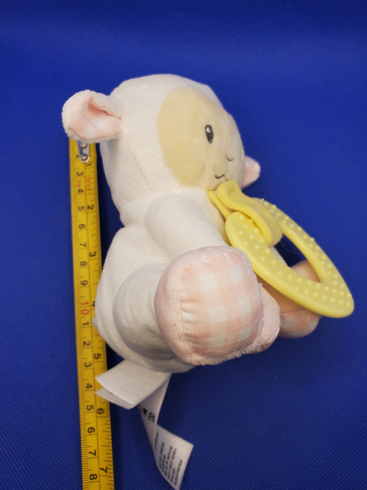 Magic Years Lamb Pacifier Holder Lovey Plush Toy White Sheep 5″ Yellow Heart