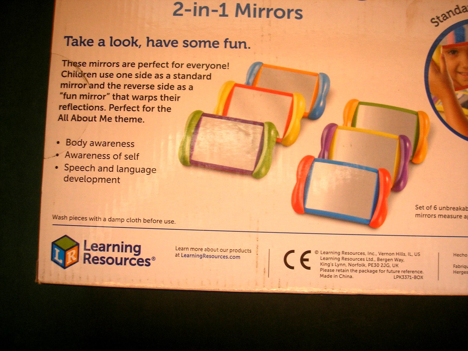 18 months plus set of 6 Mirrors Learning Resources All About Me Baby 2 in 1