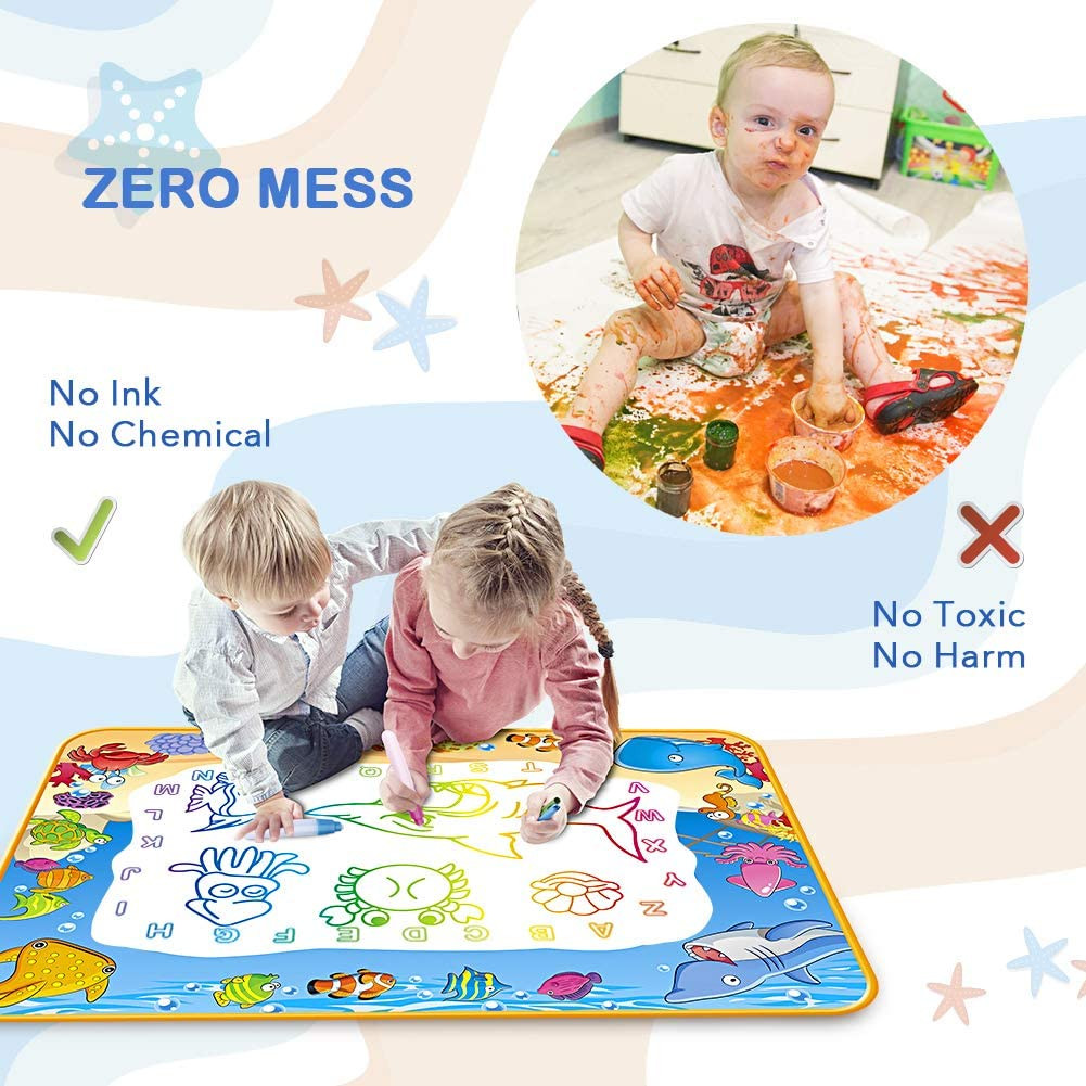 Water Doodle Mat – Kids Painting Writing Color Doodle Drawing Mat Toy Bring Magi