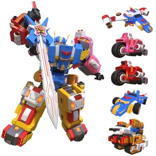 5 in 1 Toys Car Robot Toys for Kids, 10 inches Action Figure Assembly 10 IN