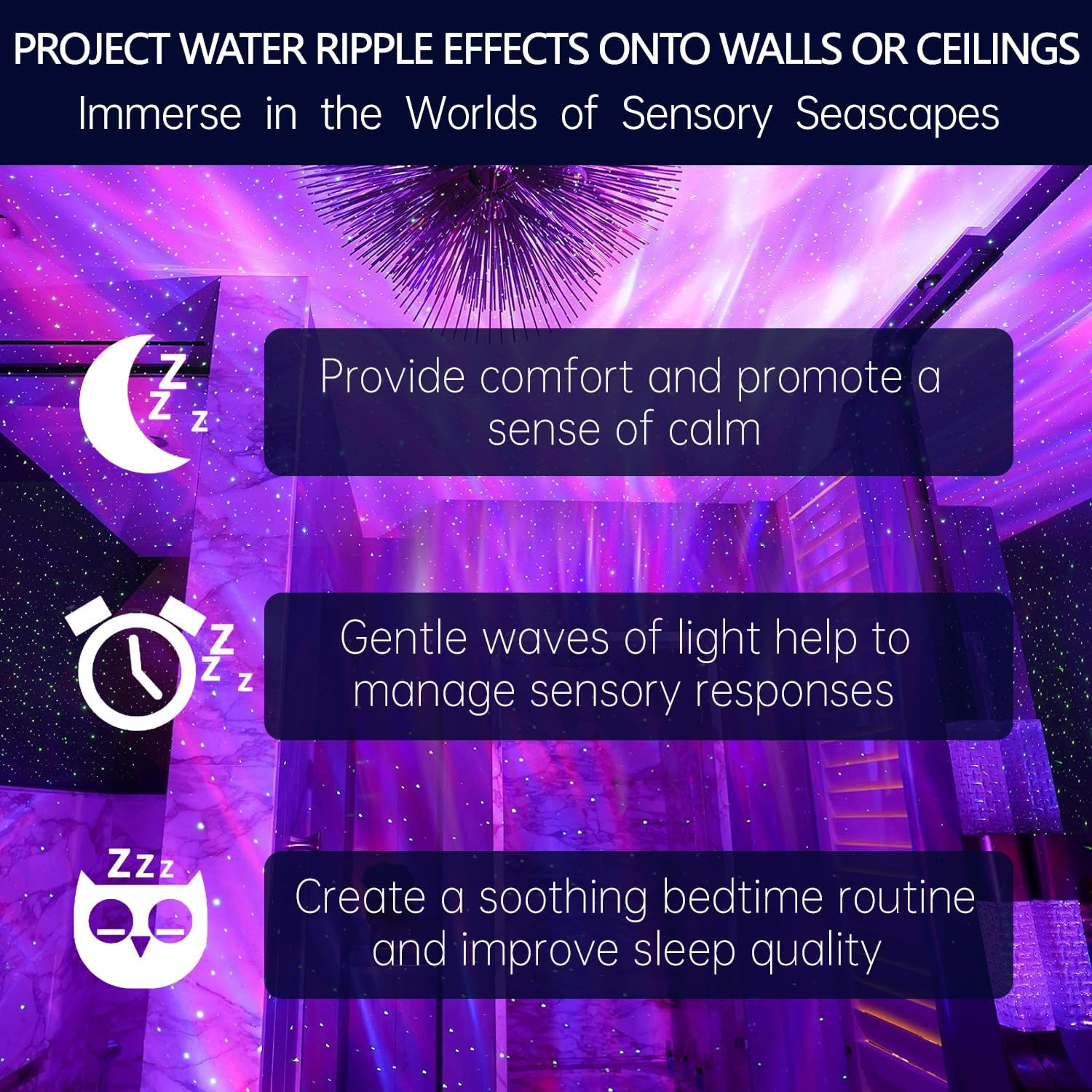 Calming Sensory Lights, Sensory Toys for Kids with Autism, Ocean Light Projector