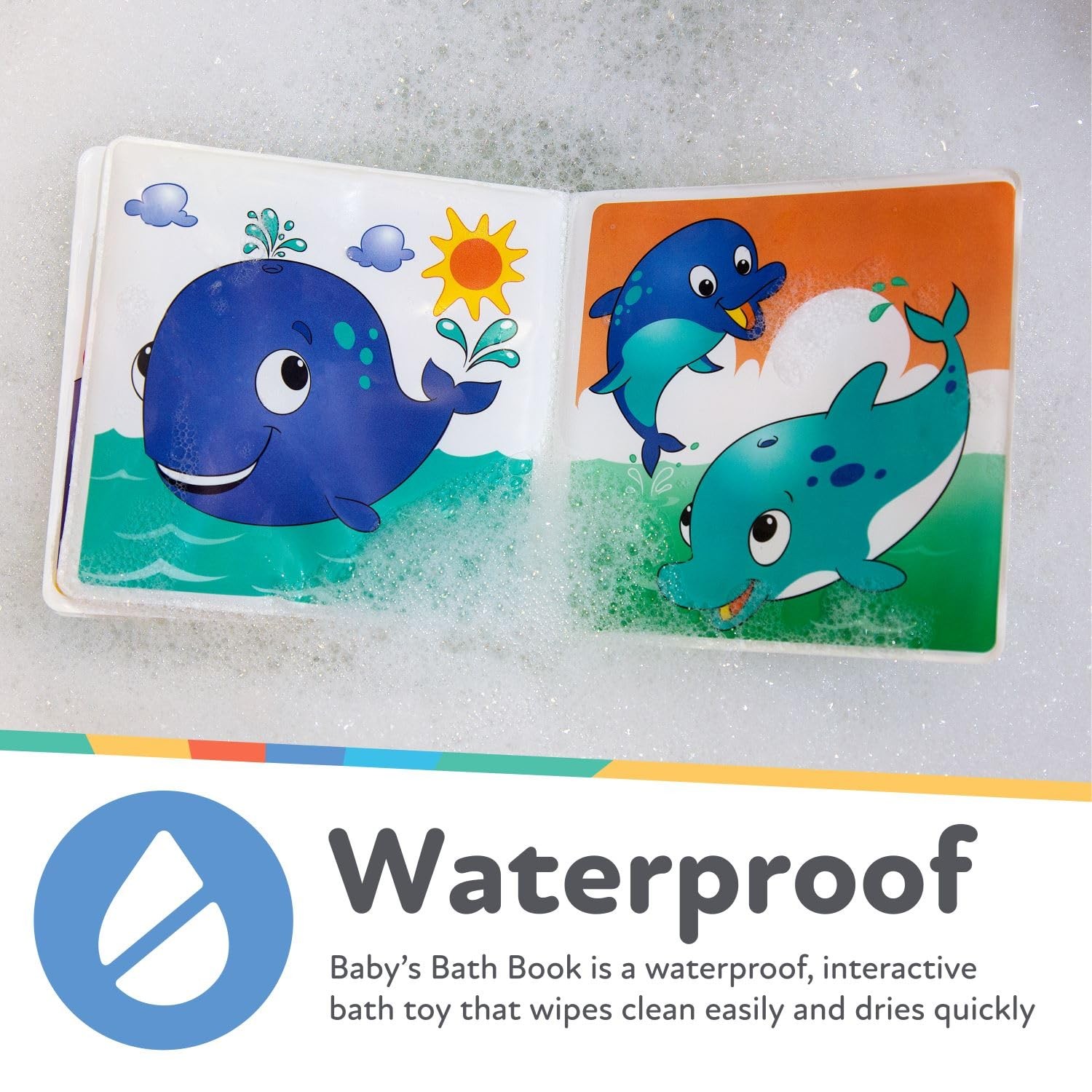 Nuby Bath Fun Time Book with Water-Proof Pages and 1 Count (Pack of 1), White
