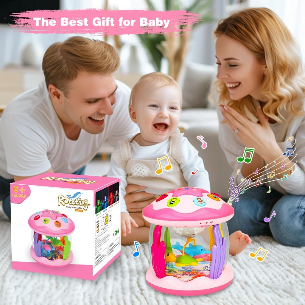 Baby Girl Toys 6-12 Months: Babies Ocean Rotating Light up Musical Toys 12-18 Mo