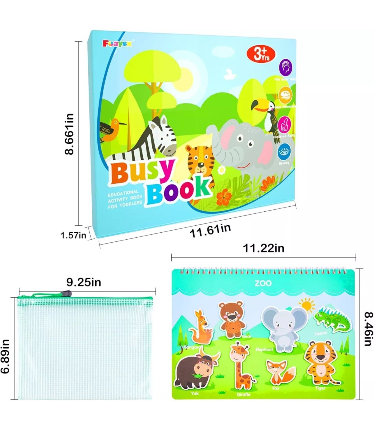 Montessori Busy Book for Toddlers 3+ Kindergarten PreK Preschool Learning Gift