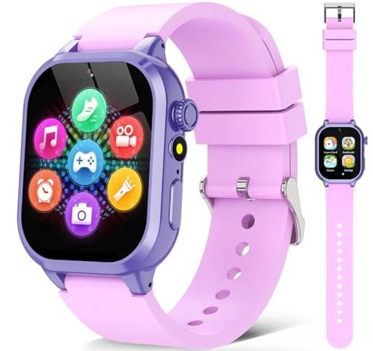 Kids Smart Watches for Girls Boys Toys Ages 4-12 with 30+ Games Video Purple