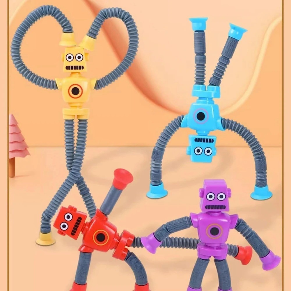 Autism Sensory Toys for Kid Boys Year Old Ages 4 5 6 7 8 9 10, Suction Rob-4PCS