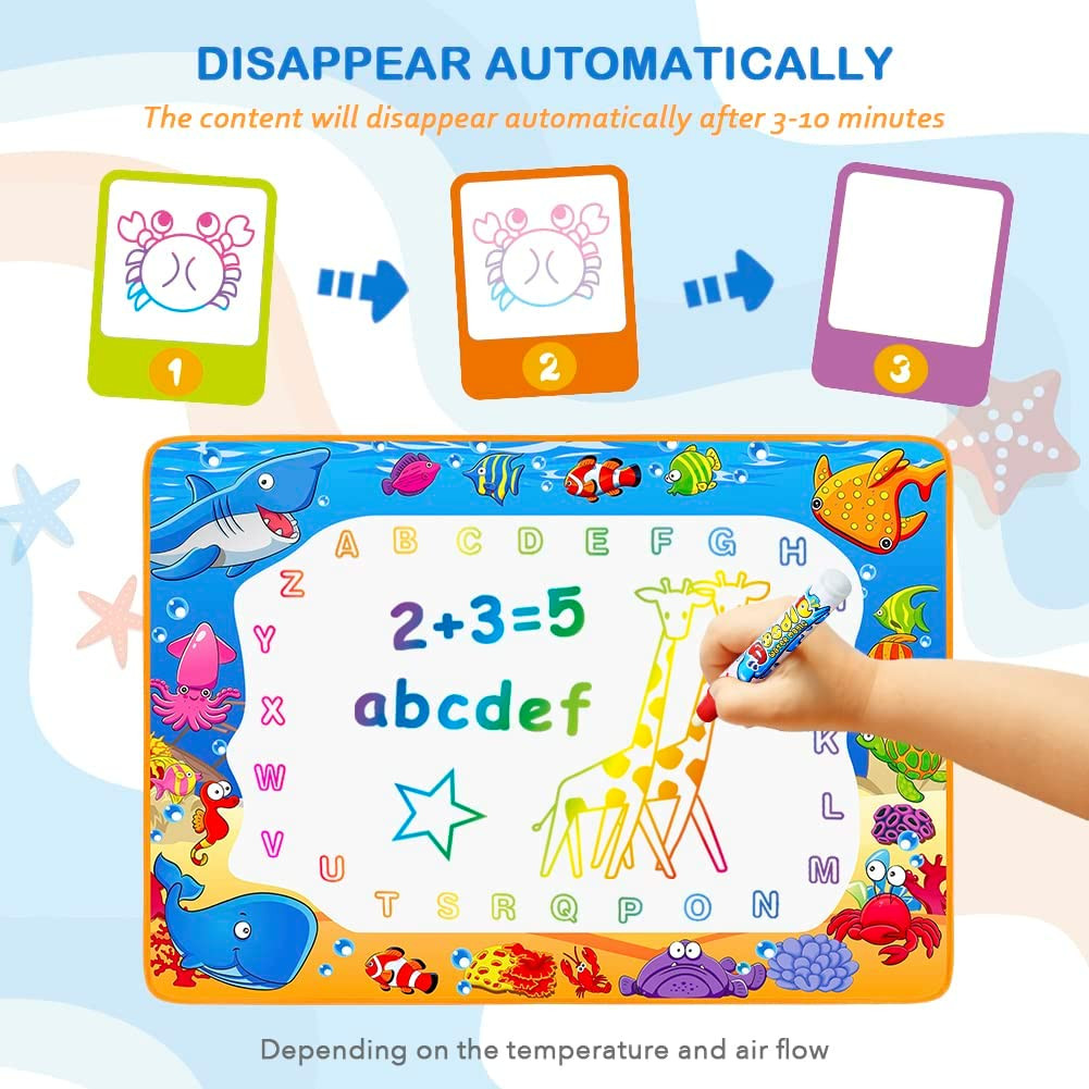 Water Doodle Mat – Kids Painting Writing Color Doodle Drawing Mat Toy Bring Magi