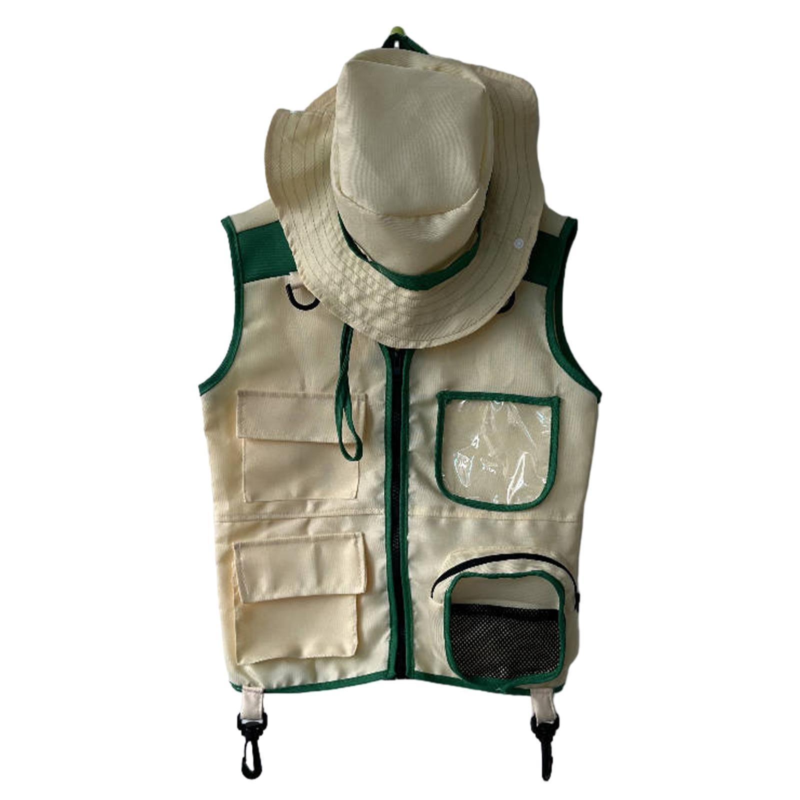 Kids Explorer Vest And Hat Costume Accessories Cargo Vest