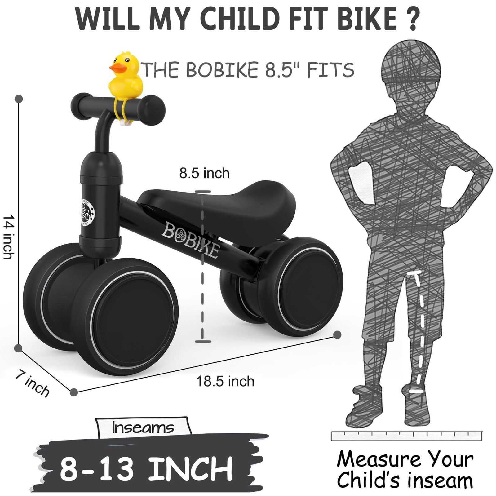 Bobike Baby Balance Bike Mini Toddler Walking Bicycle No Pedal Black Open Box