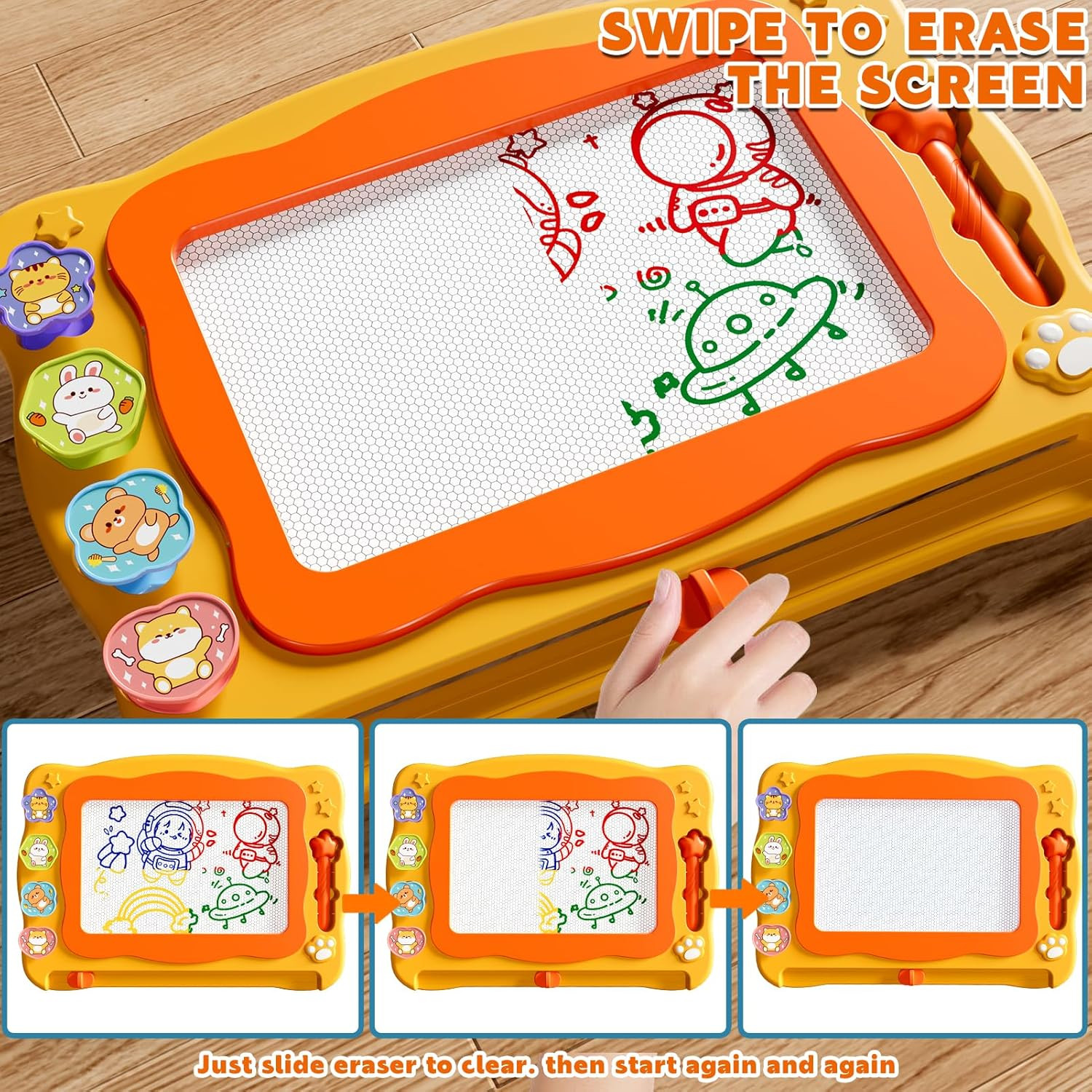 Large Magnetic Drawing Board Toddler Toys for 3 4 5 6 Year Old Kids Girls Boys,