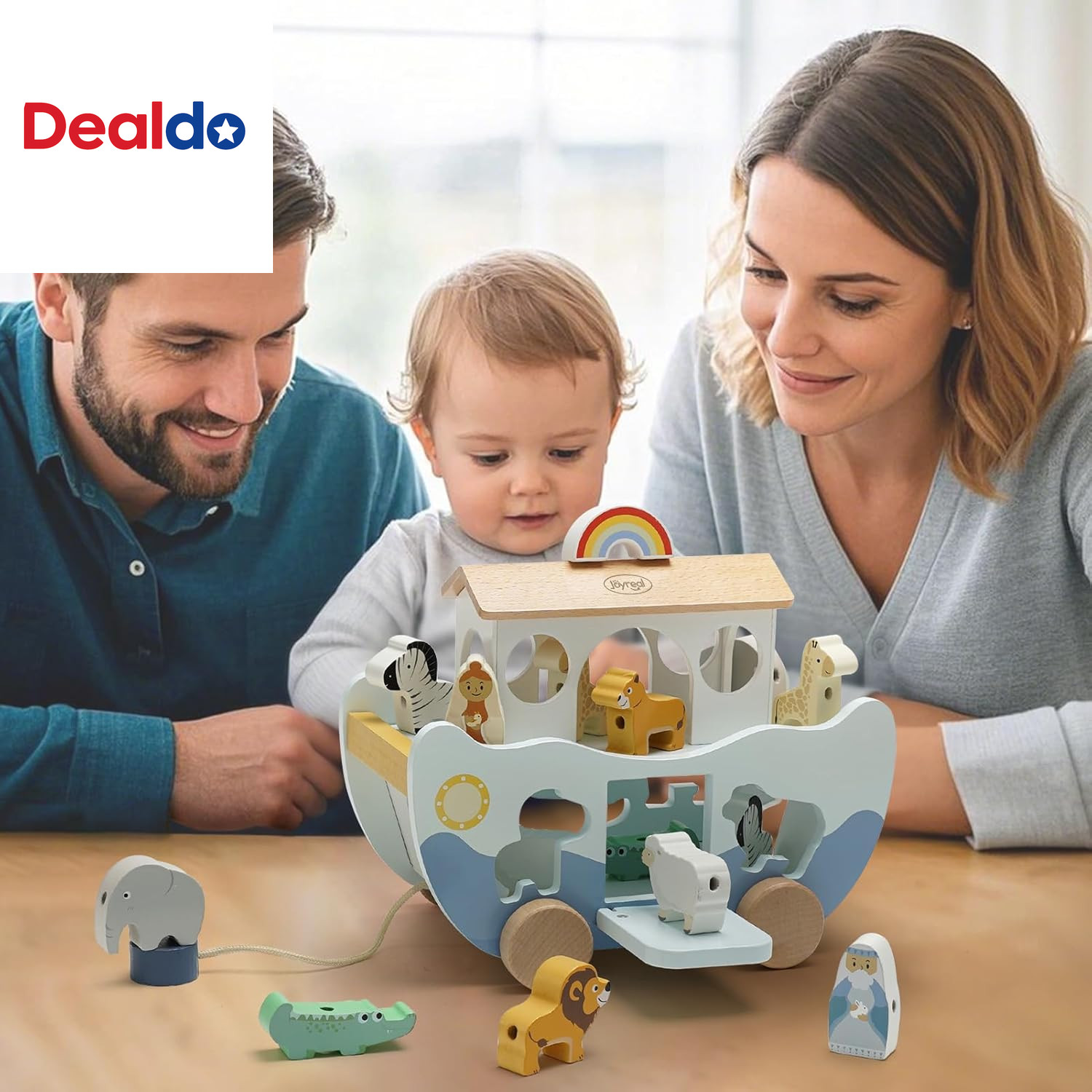 Wooden Noah’S Ark Toy for 1 Year Old Baby Boy and Girl Baptism Gift – Neutral Co