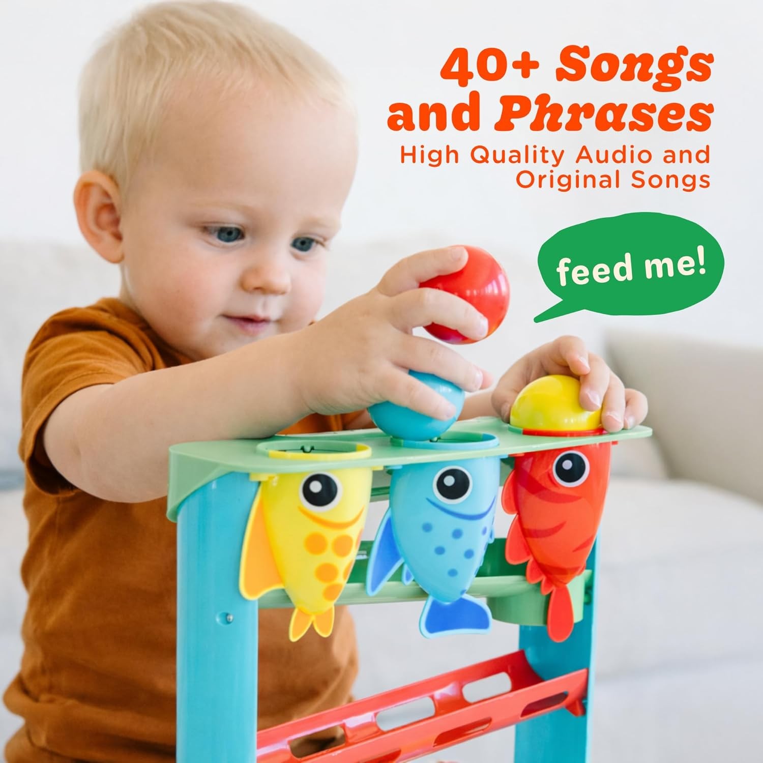 Feed the Fish Musical Toy for Baby Toddler Ball Drop Game