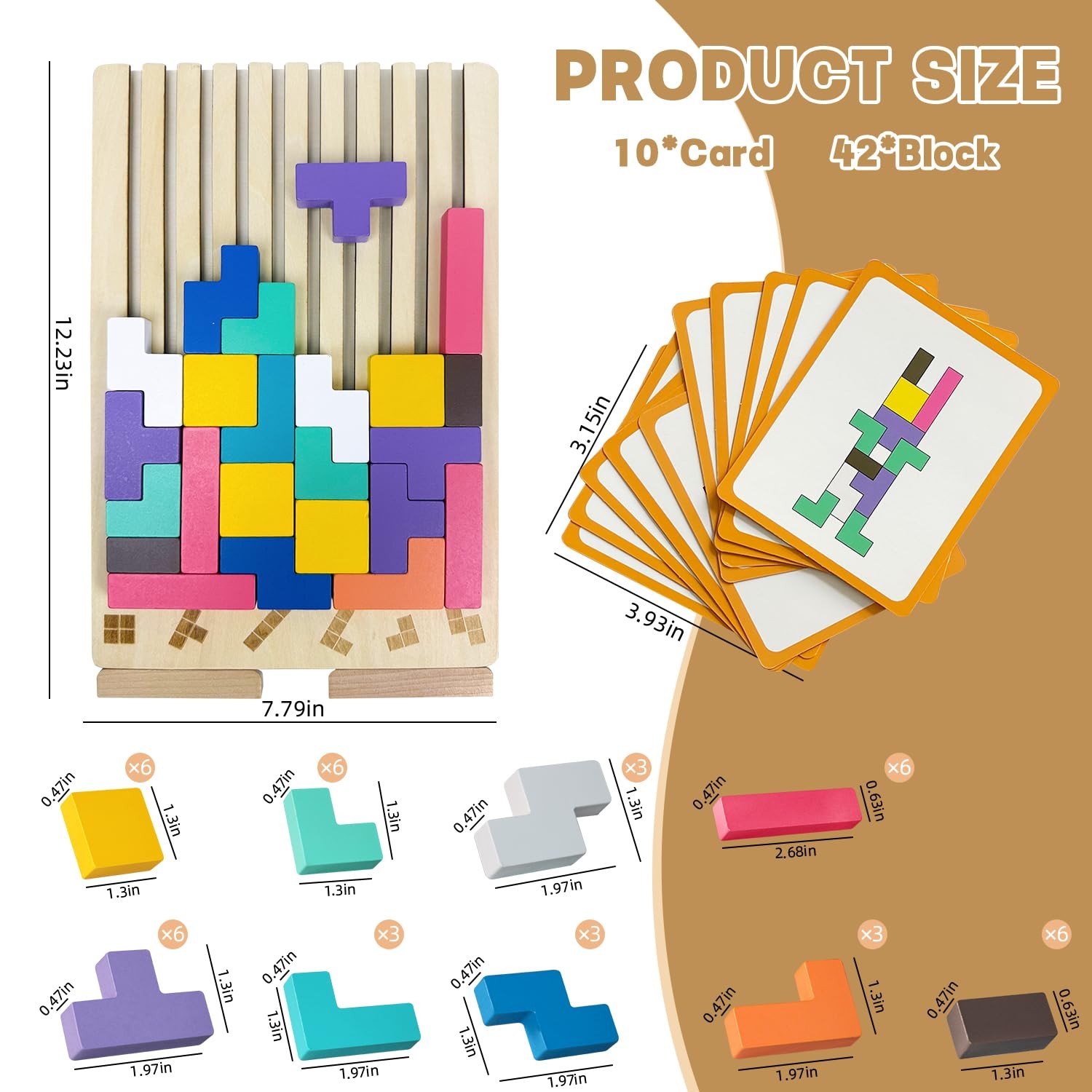 Wooden Stacking Puzzle Toy,3D Wooden Montessori Puzzles Toy,Giant Russian Blo…