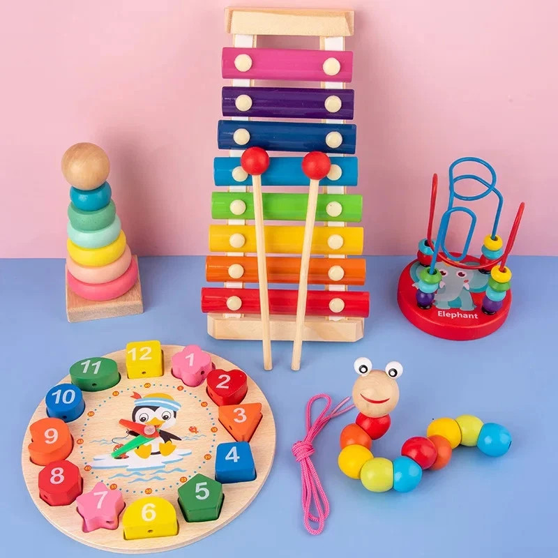Montessori Baby Toys Kids 3D Wooden Puzzles Early Learning Baby Games Toys.