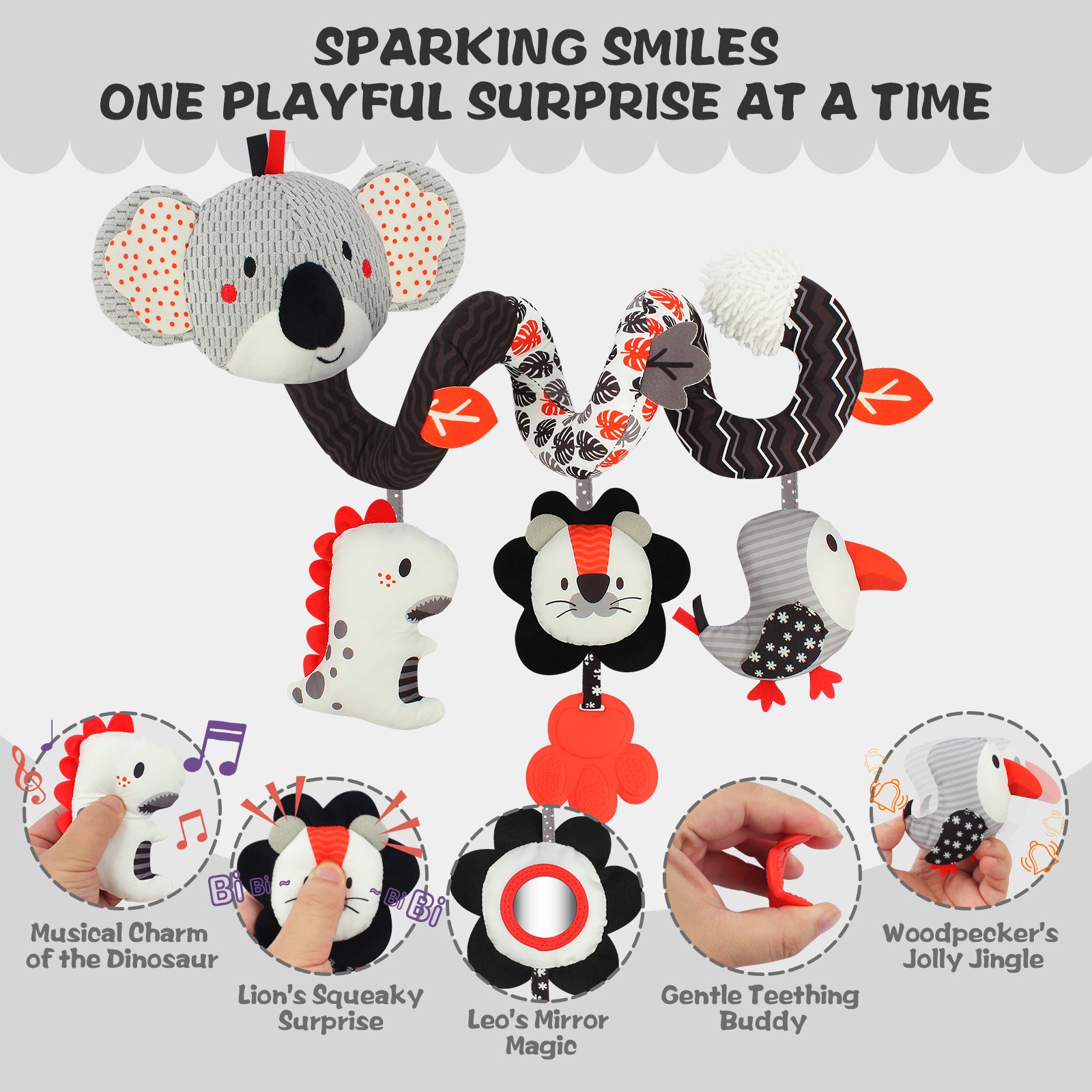 Car Seat Toys for Babies Baby Toys 3-6 Months Carseat Stroller Toy Developmental