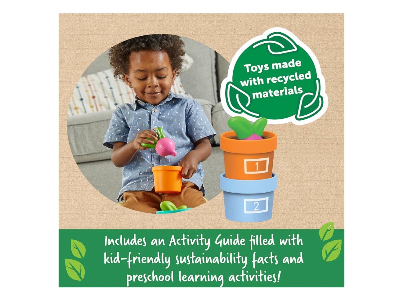 Learning Resources Hide and Seek Vegetable Garden Preschool Learning Toy 10 Pcs