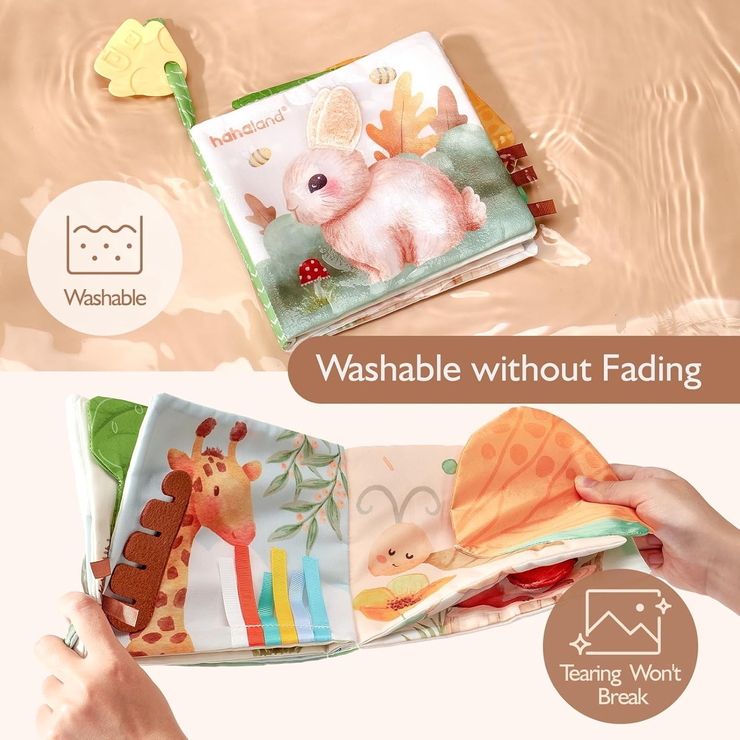 Baby Books 0-6 , Tummy Time Sensory Toys 6 to 12 Touch Feel Crinkle Book for…