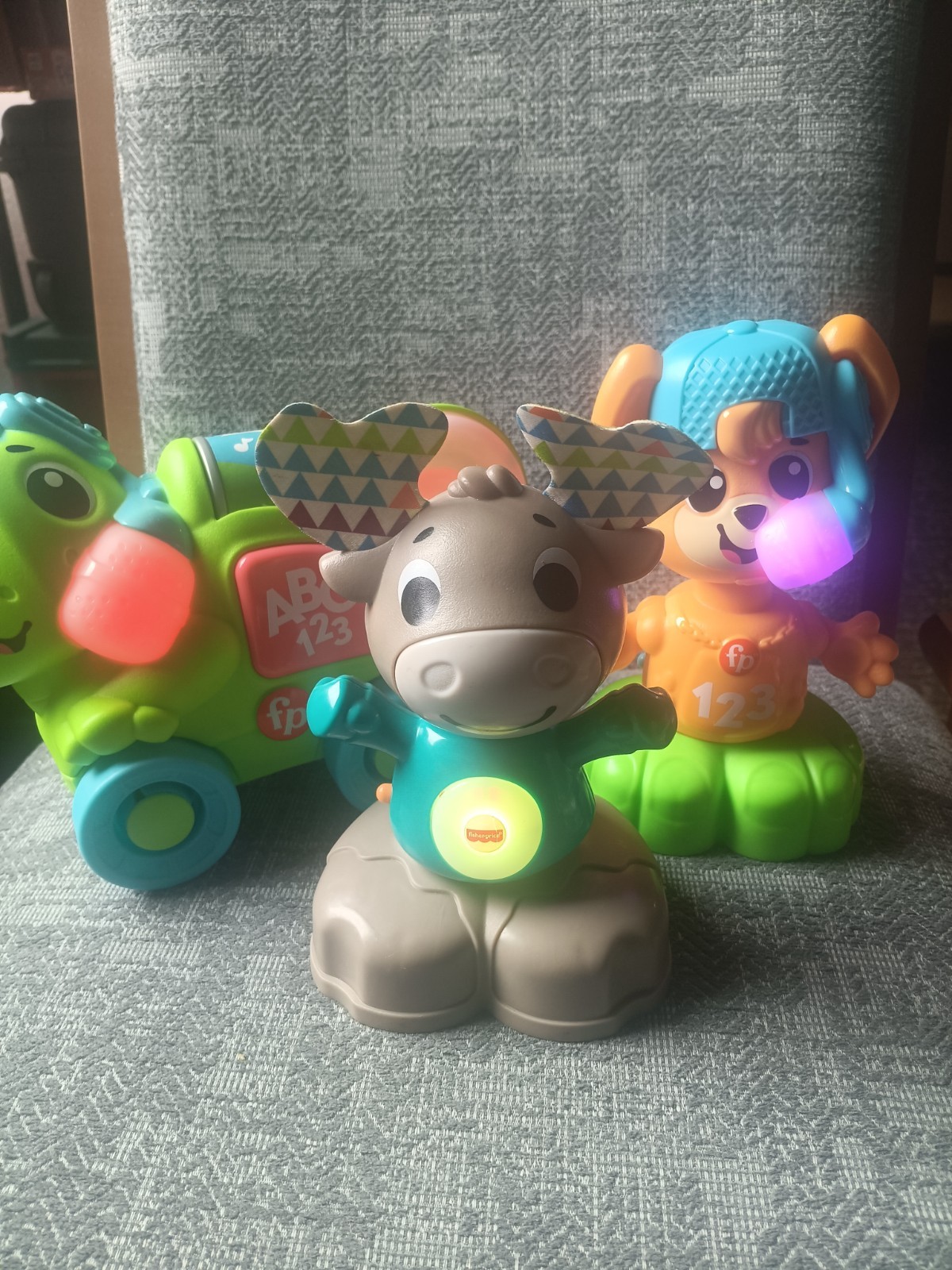 Fisher-Price Linkimals Interactive Lot of 3 Moose Chameleon & Fox Tested Works