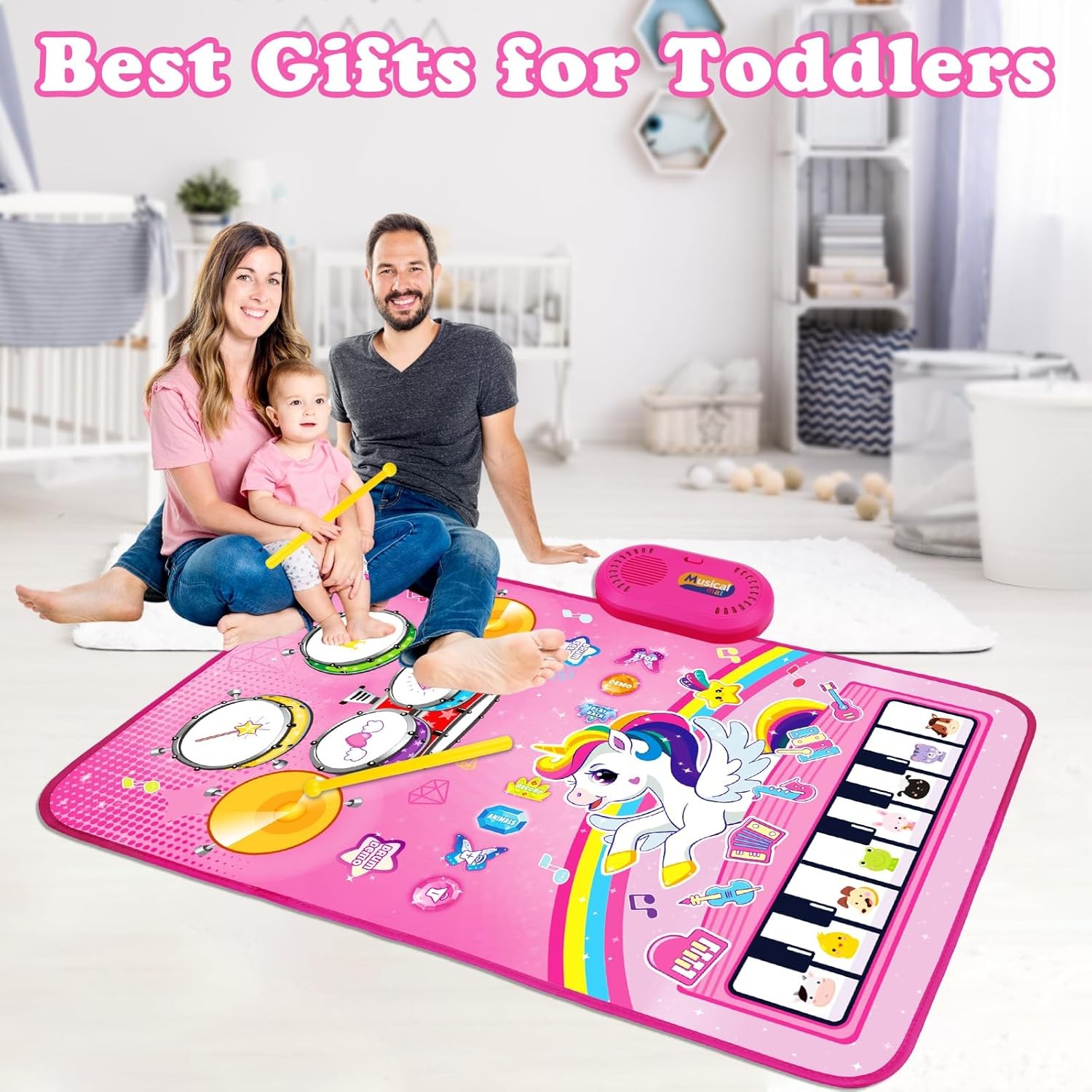 Toys for 1 Year Old Girl Gifts: Baby Musical Mat Toddler Age 1-2 – 3 in…