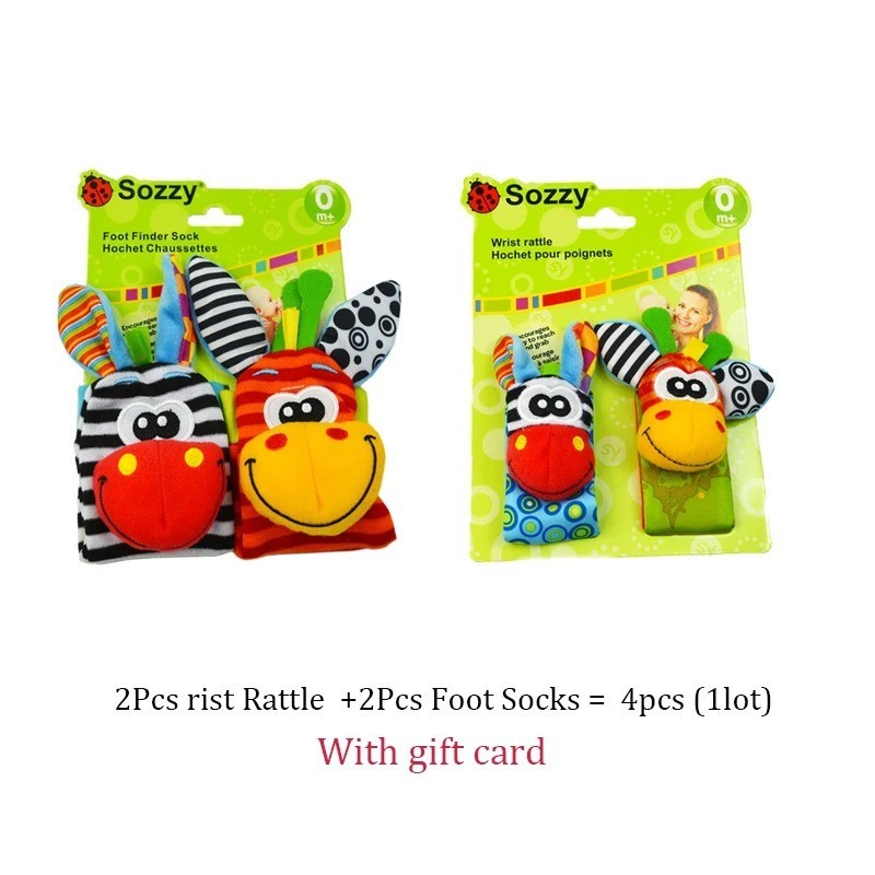 Baby Wrist Rattle Socks Foot Finder Sensory Toy Newborn 0-12 Months Gift
