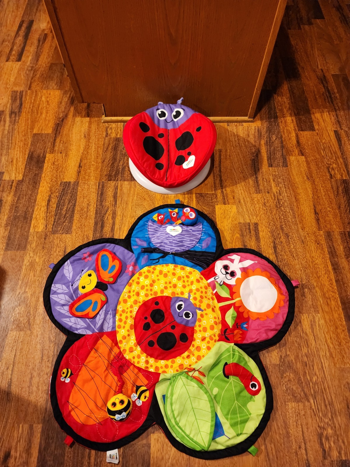 Lamaze Baby Tummy Time Spinner Toy Story Playmat & Ergo Pouch Size 000 Used