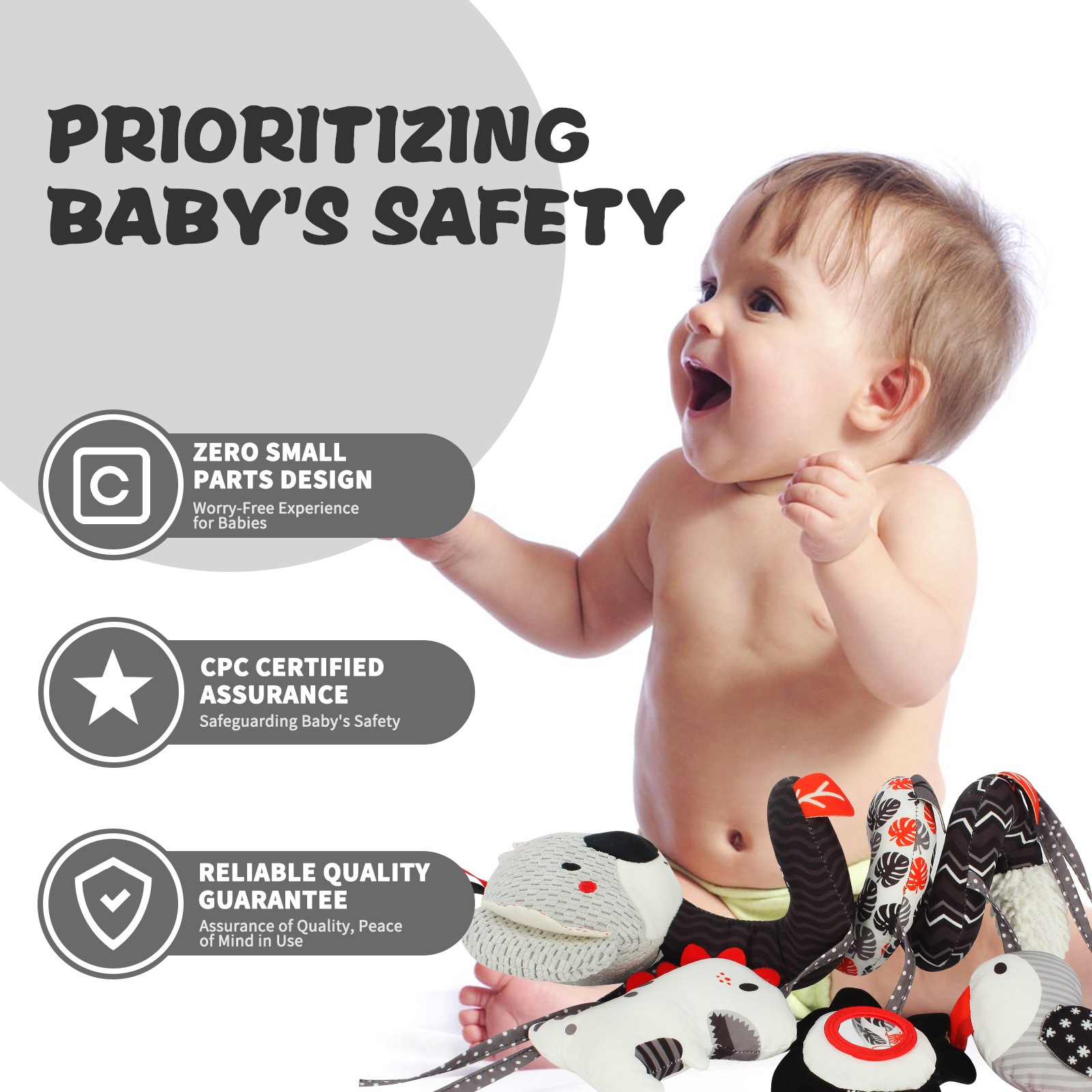 Car Seat Toys for Babies Baby Toys 3-6 Months Carseat Stroller Toy Developmental