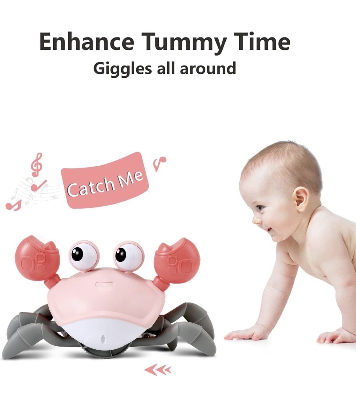 Crawling Crab Baby Girl Toys, Tummy Time Baby Toys 6-12-18 , Infant Learning …