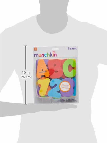 MUNCHKIN 36 BATH FLOATING LETTERS & NUMBERS, 3.15 IN TALL, STICKS TO WALL