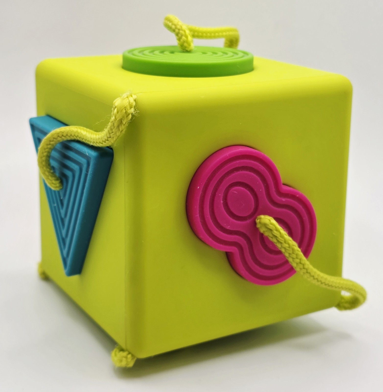 Oombee Cube Shape Sorter with Tethered Shapes for Early Learning Development