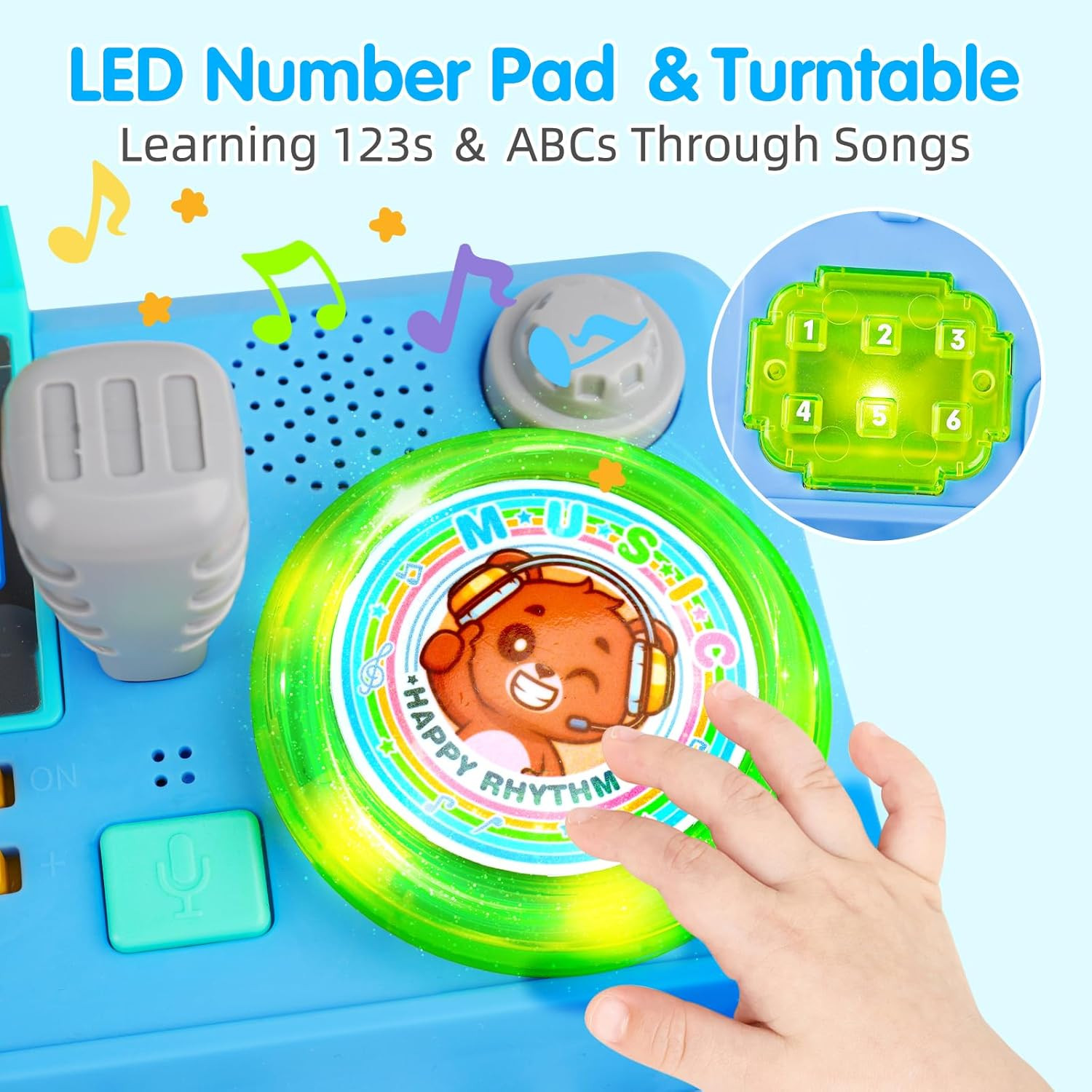 Baby DJ Activity Table for Toddlers 1-3, Baby Musical Piano Toys for 1 Year Old